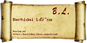Berhidai Léna névjegykártya